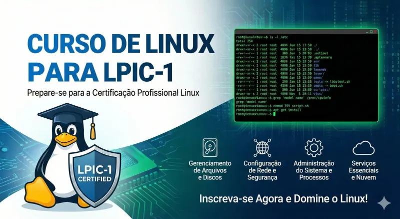 Interface da plataforma — aulas do curso LPIC-1